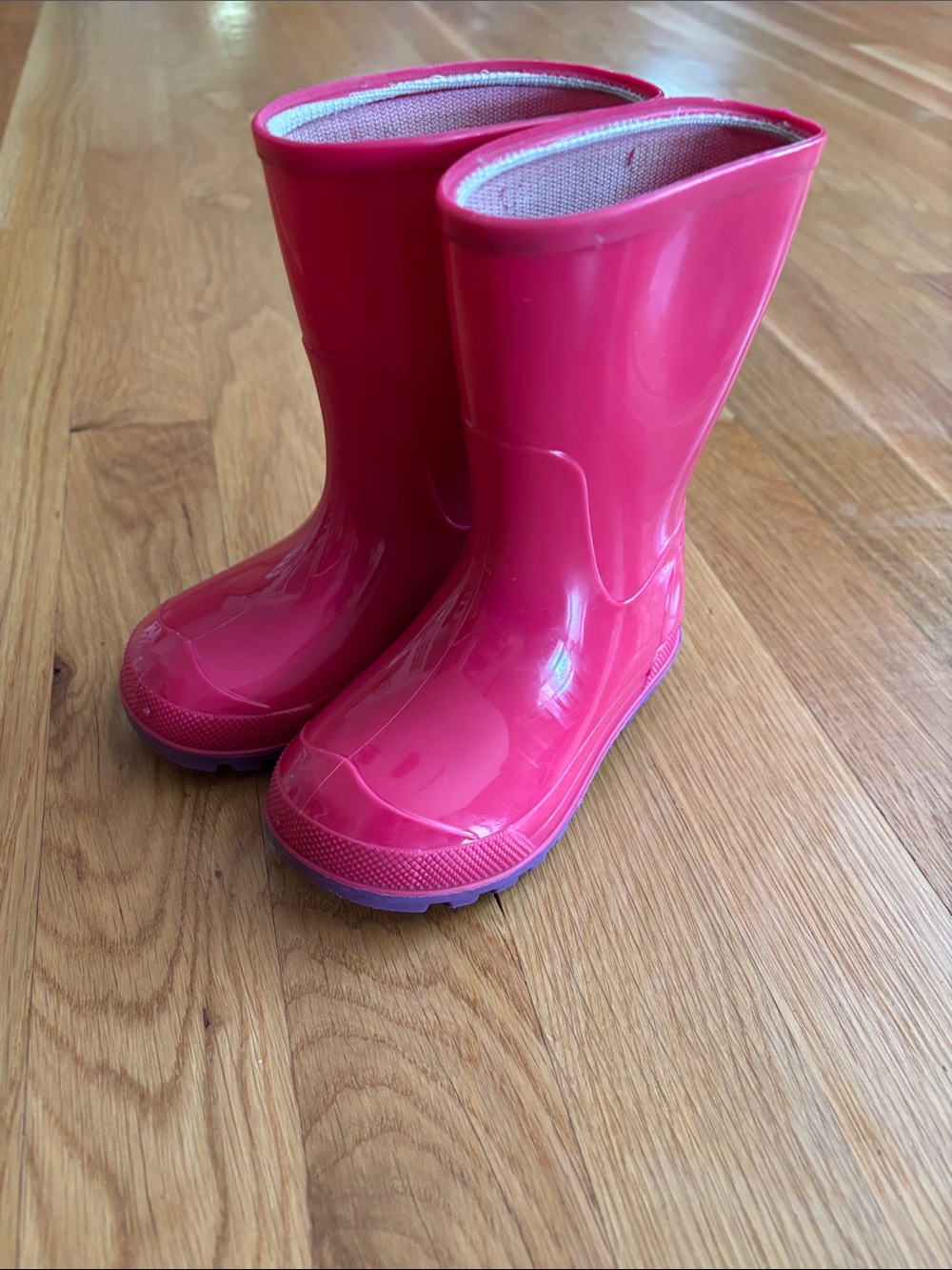 Size 5-6 Baby/Toddler Girl Pink and Purple Rain Boots